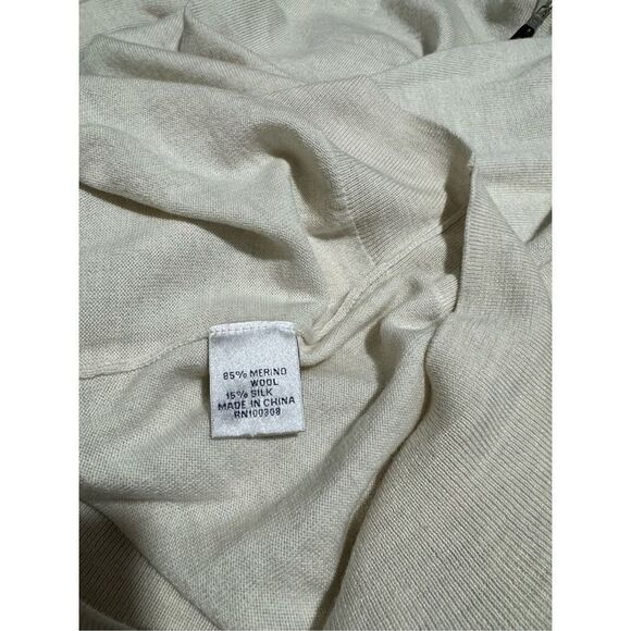 Peter Millar 1/4 zip pullover cream sweater merino wool silk blend XXL - Picture 4 of 7